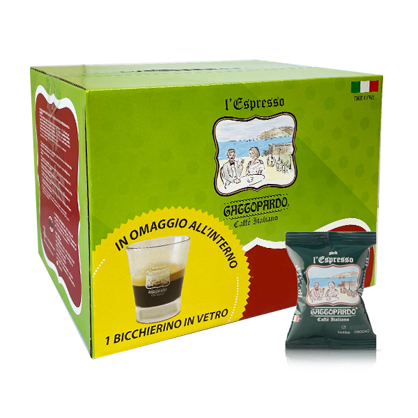 100 capsule caffè Gattopardo decaffeinato compatibili Nespresso