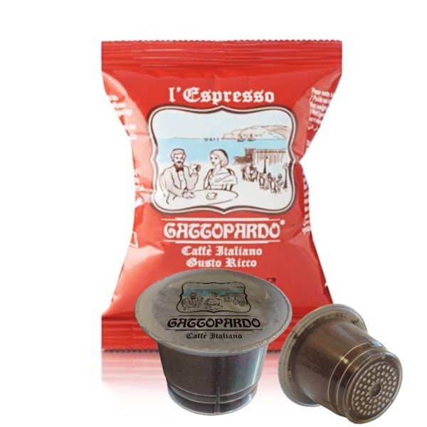 100 capsule caffè Gattopardo gusto Ricco compatibili Nespresso