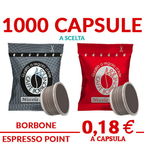 1000 cialde caffè Borbone compatibili espresso point prezzo promo ed offerte con trasporto gratis a scelta tra borbone nera e borbone rossa su cialdeweb.it
