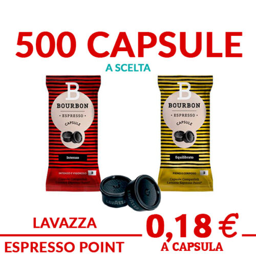 500 capsule Lavazza Bourbon Intenso e Equilibrato originali espresso point trasporto gratuito promo ed offerte su cialdeweb.it