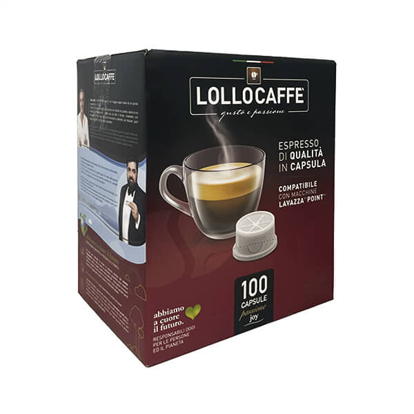 100 capsule Lollo caffè Nera compatibile Espresso Point