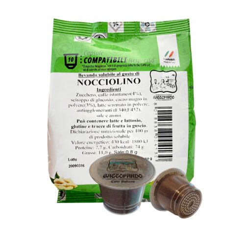 10 Nespresso compatible Gattopardo Nocciolinp capsules