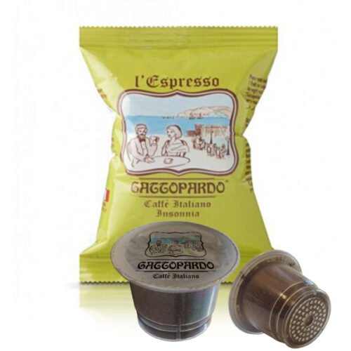 100 Insomnia-flavored Gattopardo coffee capsules compatible with Nespresso