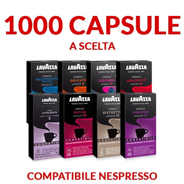 Offerta promo 1000 capsule Lavazza compatibili Nespresso