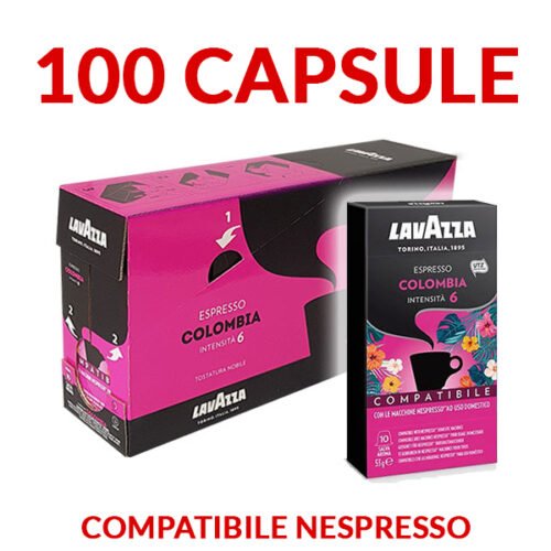 100 capsule caffè Lavazza Colombia compatibili Nespresso
