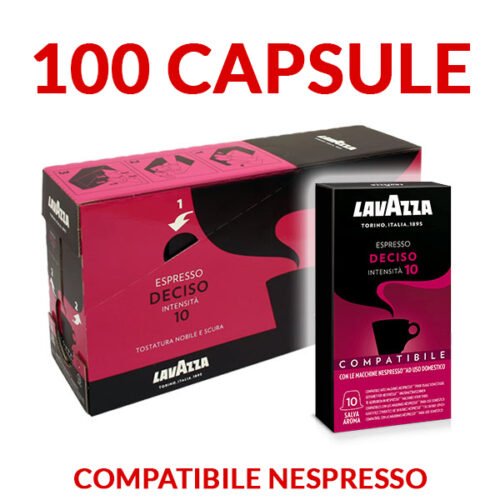 100 capsule caffè Lavazza Deciso compatibili Nespresso