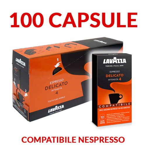 100 capsule caffè Lavazza Delicato compatibili Nespresso