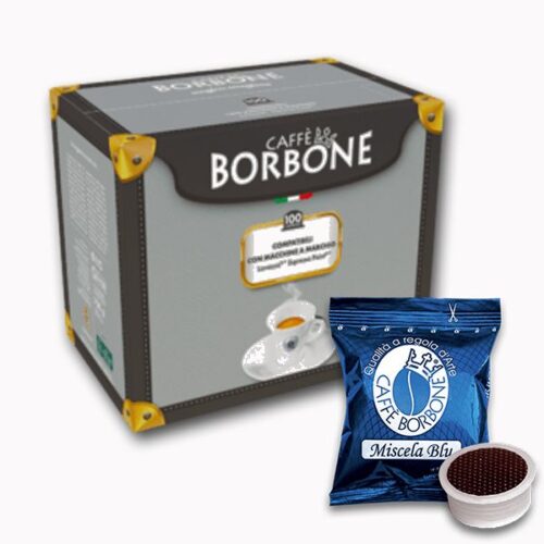 100 capsule de cafea Borbone Blend albastru compatibile Espresso Point