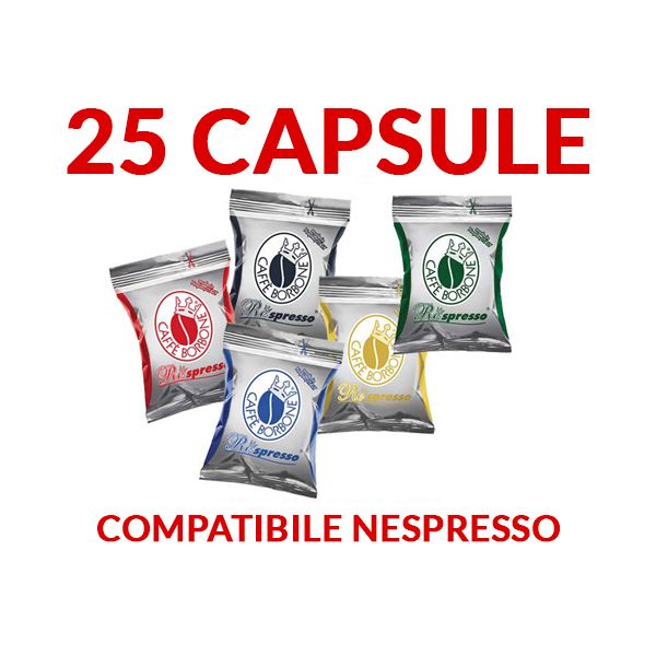 Borbone Respresso compatibile Nespresso 25 capsule kit assaggio miste