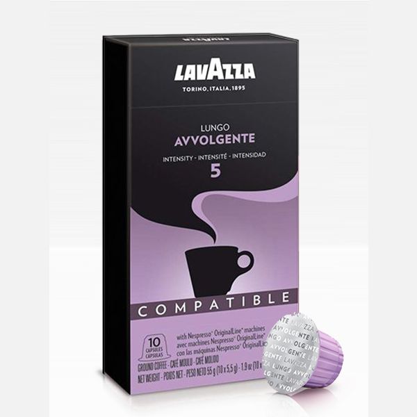 10 capsule caffè Lavazza LUNGO AVVOLGENTE compatibile Nespresso