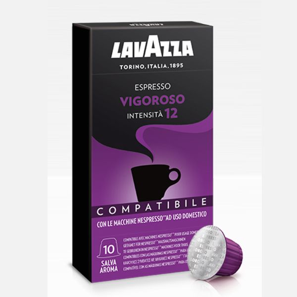 10 capsule caffè Lavazza Vigoroso compatibile Nespresso