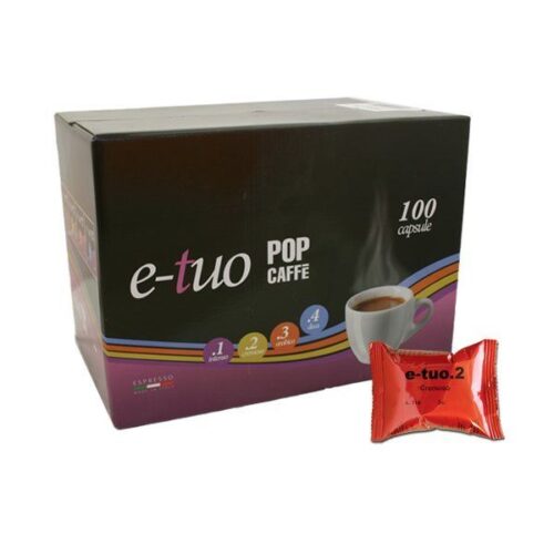 100 capsule Pop Caffè e-tuo 2 Creamy compatible Coop - Fiorfiore - Lui