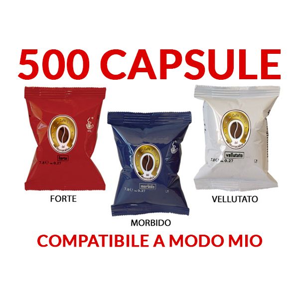 500 Capsule compatibili su macchine e sistemi A Modo Mio caffè del Maniscalco con trasporto gratuito promo ed offerte su cialdeweb.it