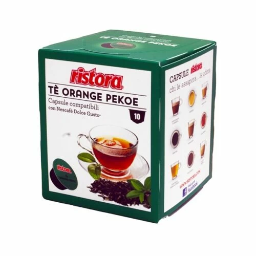10 capsule Tè Orange Pekoe solubile Ristora compatibile Dolce Gusto