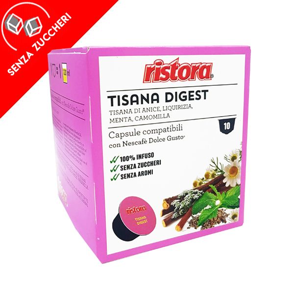 10 capsule Tisana Digest solubile Ristora compatibile Dolce Gusto