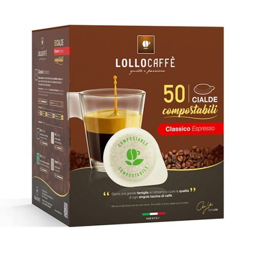 lollo coffee pods in classic paper paper