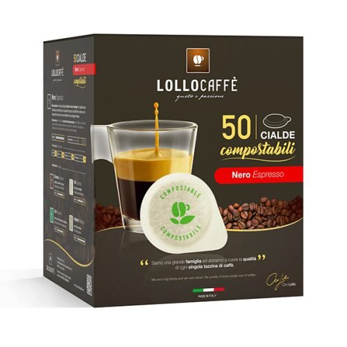 Lollo-Kaffeepads aus schwarzem Papier