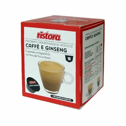 10 capsule Ginseng solubile Ristora compatibile Dolce Gusto