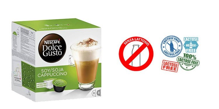 Soy Cappuccino Senza Lattosio in Capsule Dolce Gusto