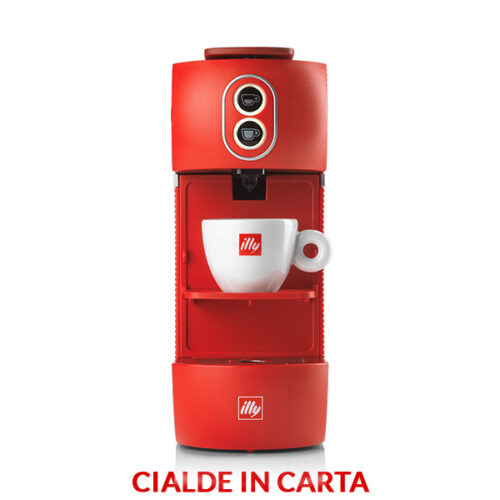 Illy coffee machine with red paper pods