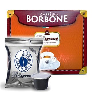 100 cápsulas de café RESPRESSO BORBONE BLACK blend compatible con los sistemas NESPRESSO promo y ofertas en cialdeweb.it