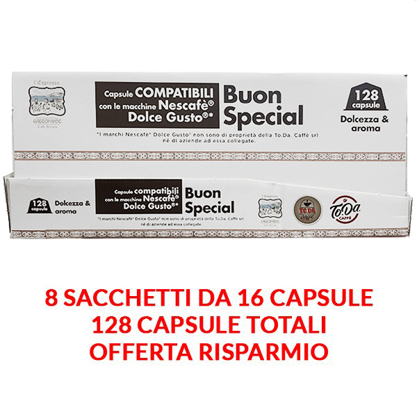 128 Capsule Caffe’ To.Da Gattopardo Gusto Special Compatibili Dolcegusto offerta e promozioni su cialdeweb.it