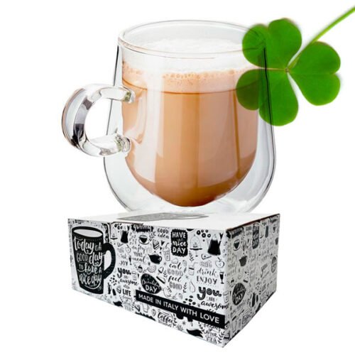 Schachtel mit 10 Gimoka Irish Coffee-Kapseln, die mit Nespresso kompatibel sind