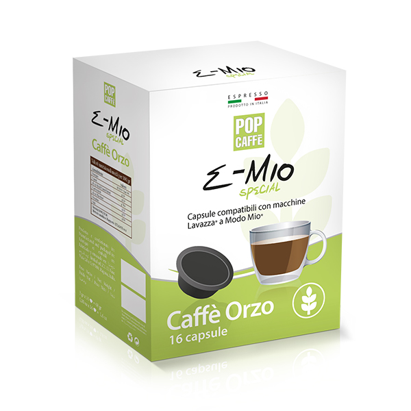 16 capsule Pop Caffè E-Mio ORZO compatibili A Modo Mio 