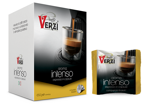 100 capsule AROMA INTENSO Caffè VERZI' compatibile BIALETTI 