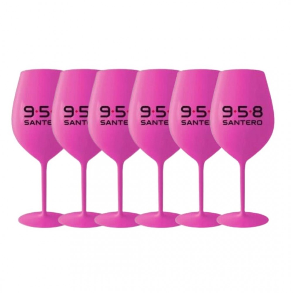 6 Calici Santero colorati Fucsia Cocktail Spumante Prosecco