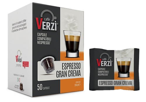 50 cápsulas de café VERZI compatibles con sistemas NESPRESSO aroma GRAN ESPRESSO promociones y ofertas en cialdeweb.it