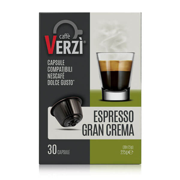 30 capsule GRAN CREMA Caffè VERZI' compatibile DOLCE GUSTO