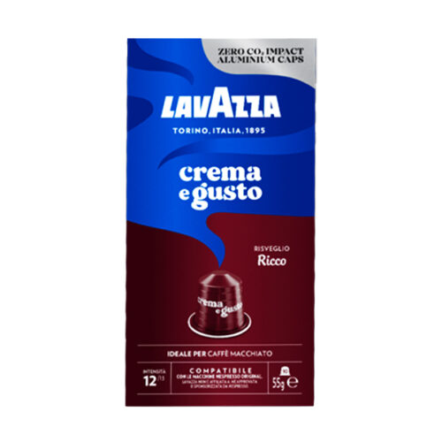 Cápsulas de aluminio CREMA E GUSTO ricas en Lavazza compatibles con Nespresso ¡Compre promociones y ofertas en el sitio web www.cialdeweb.it!