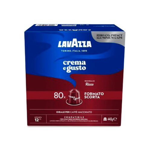 80 cápsulas de aluminio CREMA E GUSTO rico Lavazza compatible Nespresso ¡Compre promociones y ofertas en el sitio web www.cialdeweb.it!