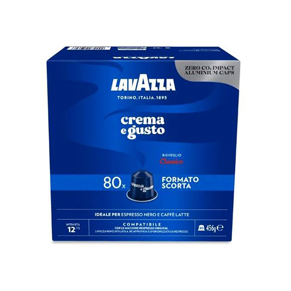 80 capsule alluminio CREMA E GUSTO CLASSICO Lavazza compatibile Nespresso Acquista promozione e offerte sul sito www.cialdeweb.it!