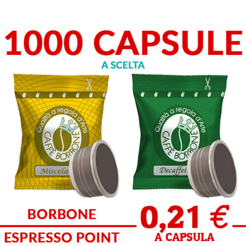 1000 capsule caffè Borbone miscela oro e dek decaffeinato compatibili Espresso Point prezzo promo ed offerte su cialdeweb.it