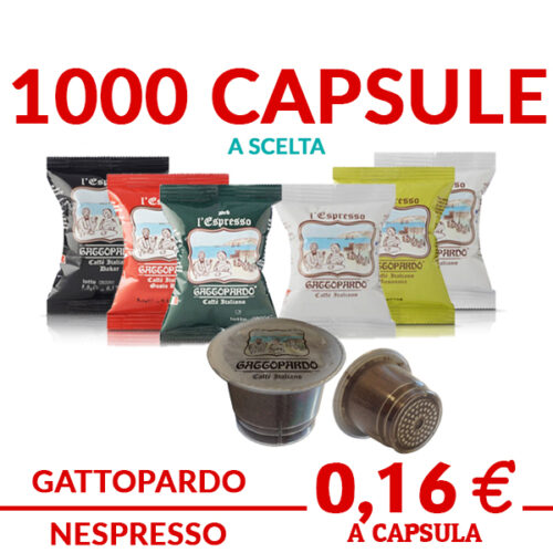 caffè GATTOPARDO compatibile Nespresso 1000 capsule a scelta tra dek decaffeinato dakar insonna blu ricco e special club promo ed offerte su cialdeweb.it