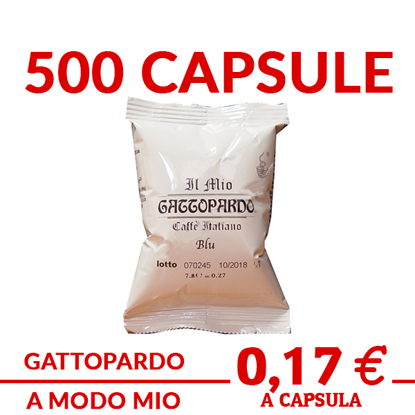 500 Gattopardo miscela Blu compatibile A Modo Mio capsule promo ed offerte su cialdeweb.it