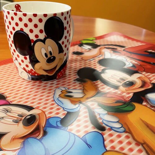 Original DISNEY MICKEY MOUSE breakfast mug 400 ml + FREE lunch table placemat promo price and offers on cialdeweb.it