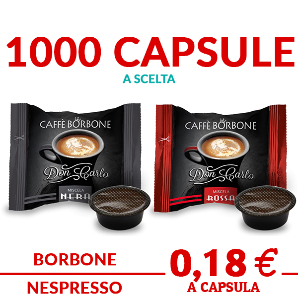 1000 capsules Bourbon A MODO MIO dans votre choix de ROUGE ou NOIR