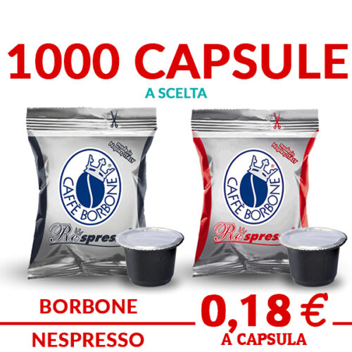 MIX 400 CAPSULES CAFFÈ BORBONE RESPRESSO - 100 NERA- 100 ROSSA