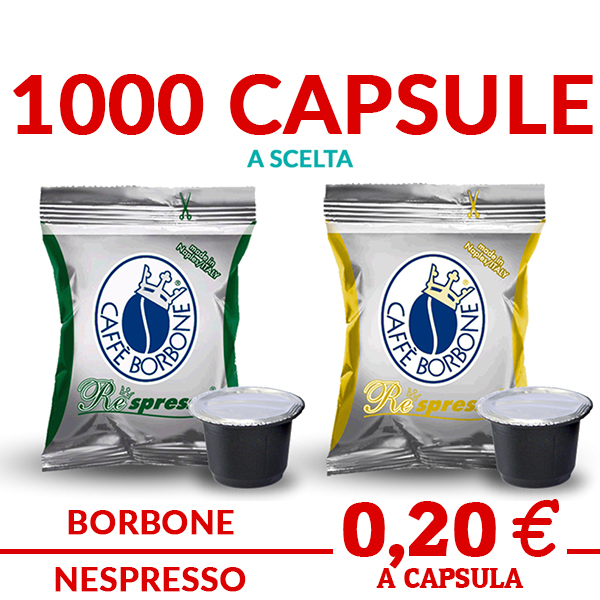 1000 capsule Borbone Respresso dek e Oro compatibili Nespresso