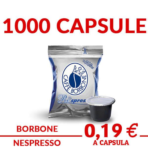 1000 capsule caffè RESPRESSO BORBONE miscela BLU compatibili con sistemi NESPRESSO promo ed offerte su cialdeweb.it