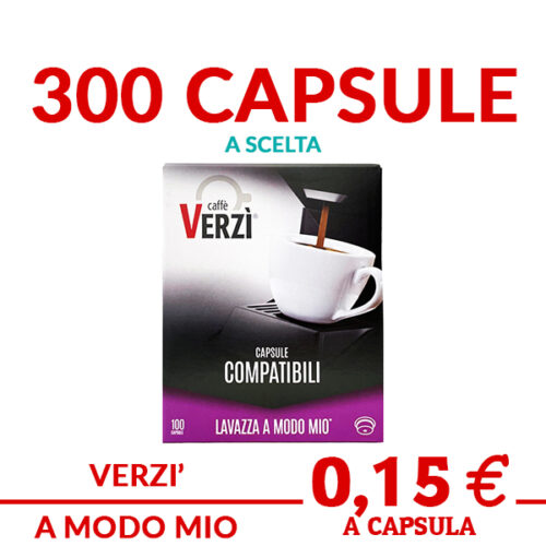 300 cápsulas de café VERZI A CHOICE compatibles con los sistemas A MODO MIO promoción y ofertas en cialdeweb.it