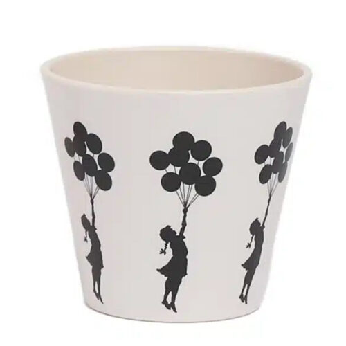 FLYING BALLOONS GIRL BY BANKSY - Eco design cup in recycled plastic - only on cialdeweb.it capsules pods coffee machines and accessories