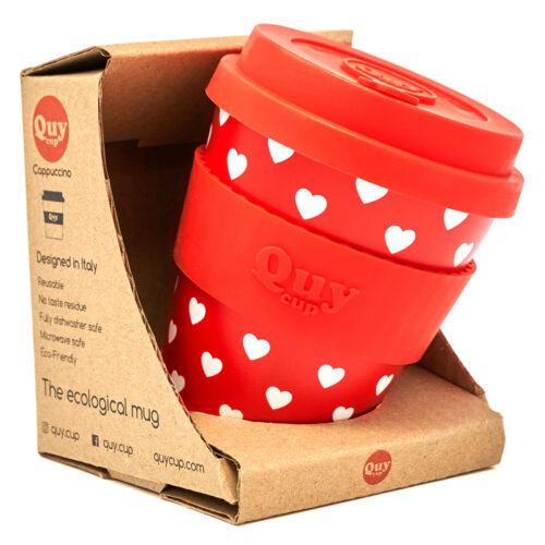 HERZ Die Design-Öko-Cappuccino-Kräutertee-Tasse aus recyceltem Kunststoff – nur bei cialdeweb.it, Kapseln, Pads, Kaffeemaschinen und Zubehör