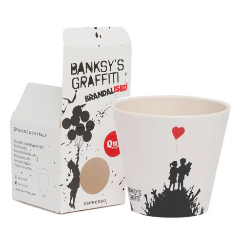 KIDS ON GUNS BY BANKSY - Cana cu design ecologic din plastic reciclat - numai pe cialdeweb.it capsule capsule cafetiere si accesorii