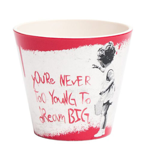 DREAM BIG BY BANKSY - Eco design cup in recycled plastic - only on cialdeweb.it capsules pods coffee machines and accessories